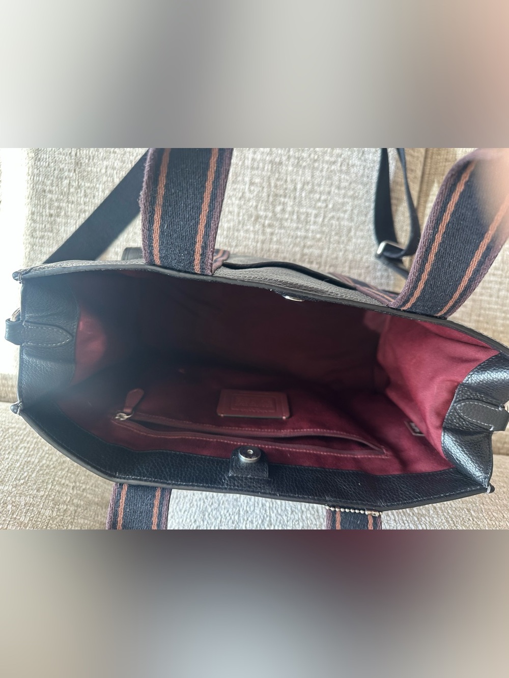 Coach Black Leather Smith Tote / Satchel - Picture 5 of 8